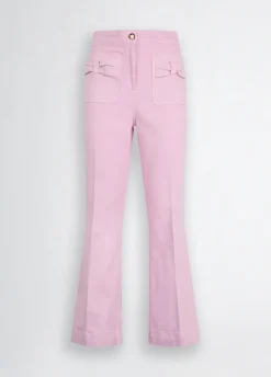Liu Jo Pantalon évasé cropped en coton|Femme Pantalons
