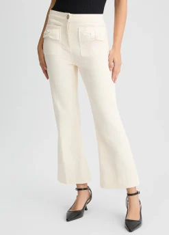 Liu Jo Pantalon évasé cropped en coton|Femme Pantalons