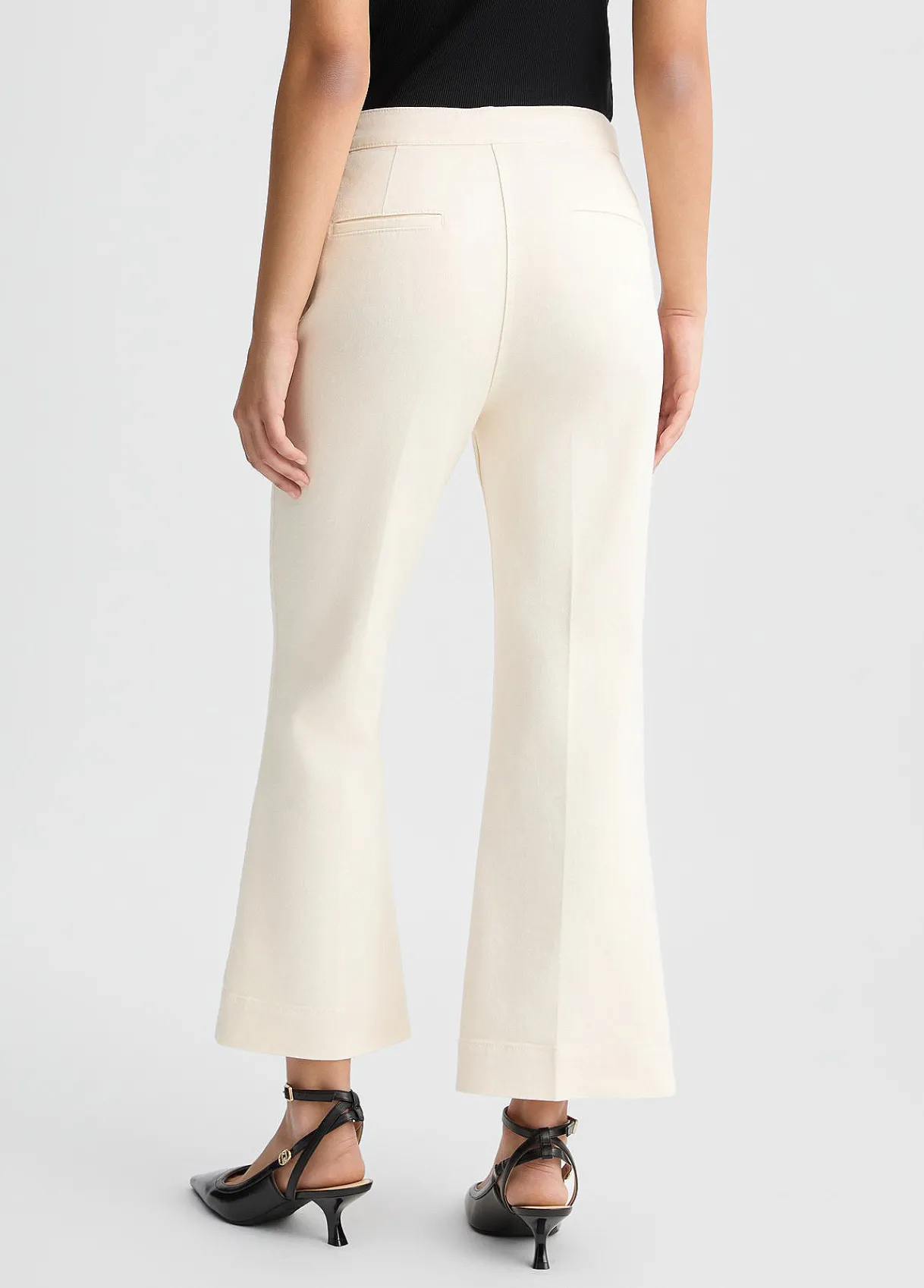 Liu Jo Pantalon évasé cropped en coton|Femme Pantalons