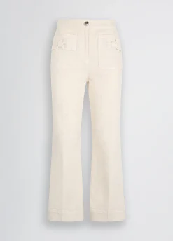 Liu Jo Pantalon évasé cropped en coton|Femme Pantalons