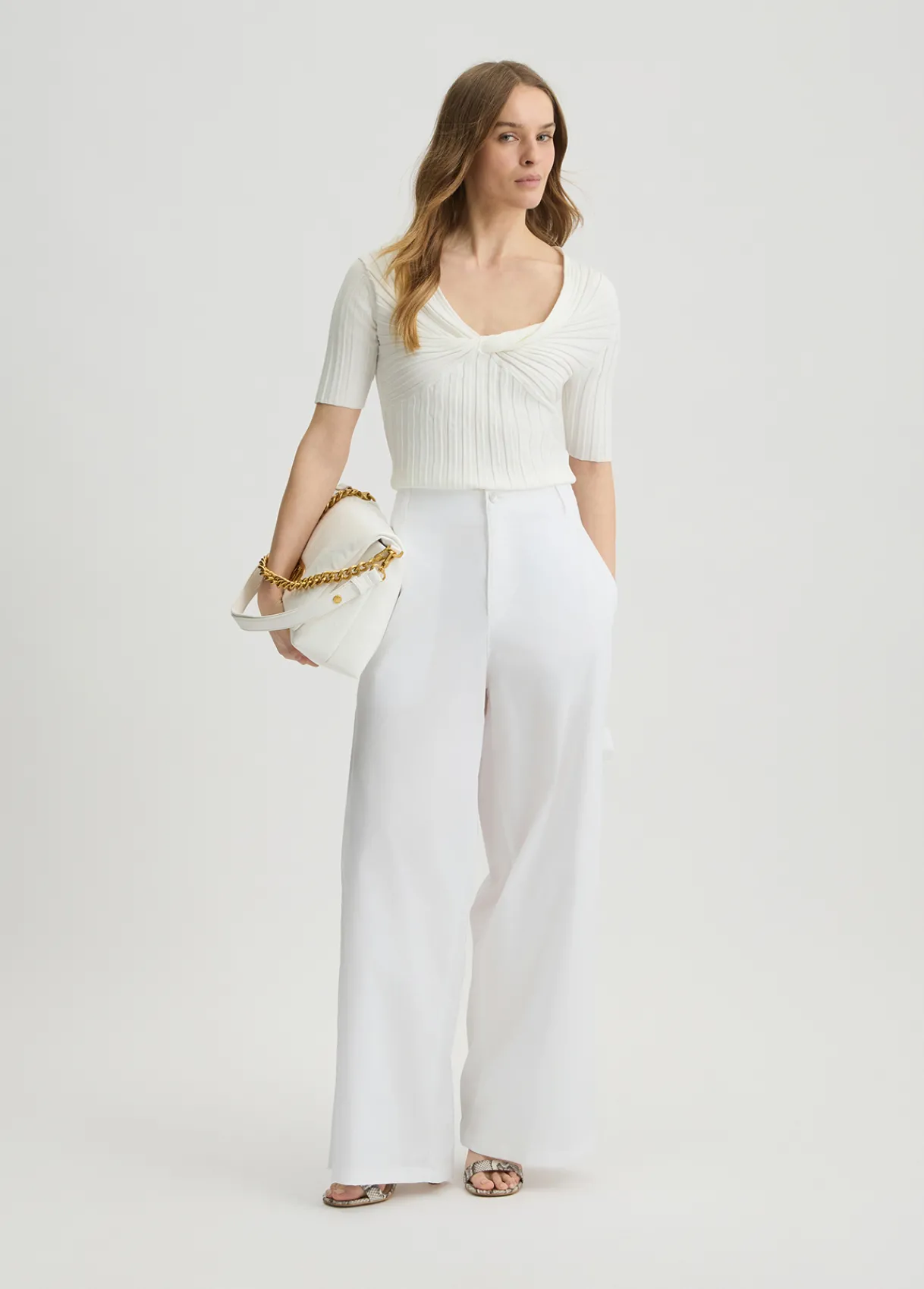 Liu Jo Pantalon évasé en coton|Femme Pantalons