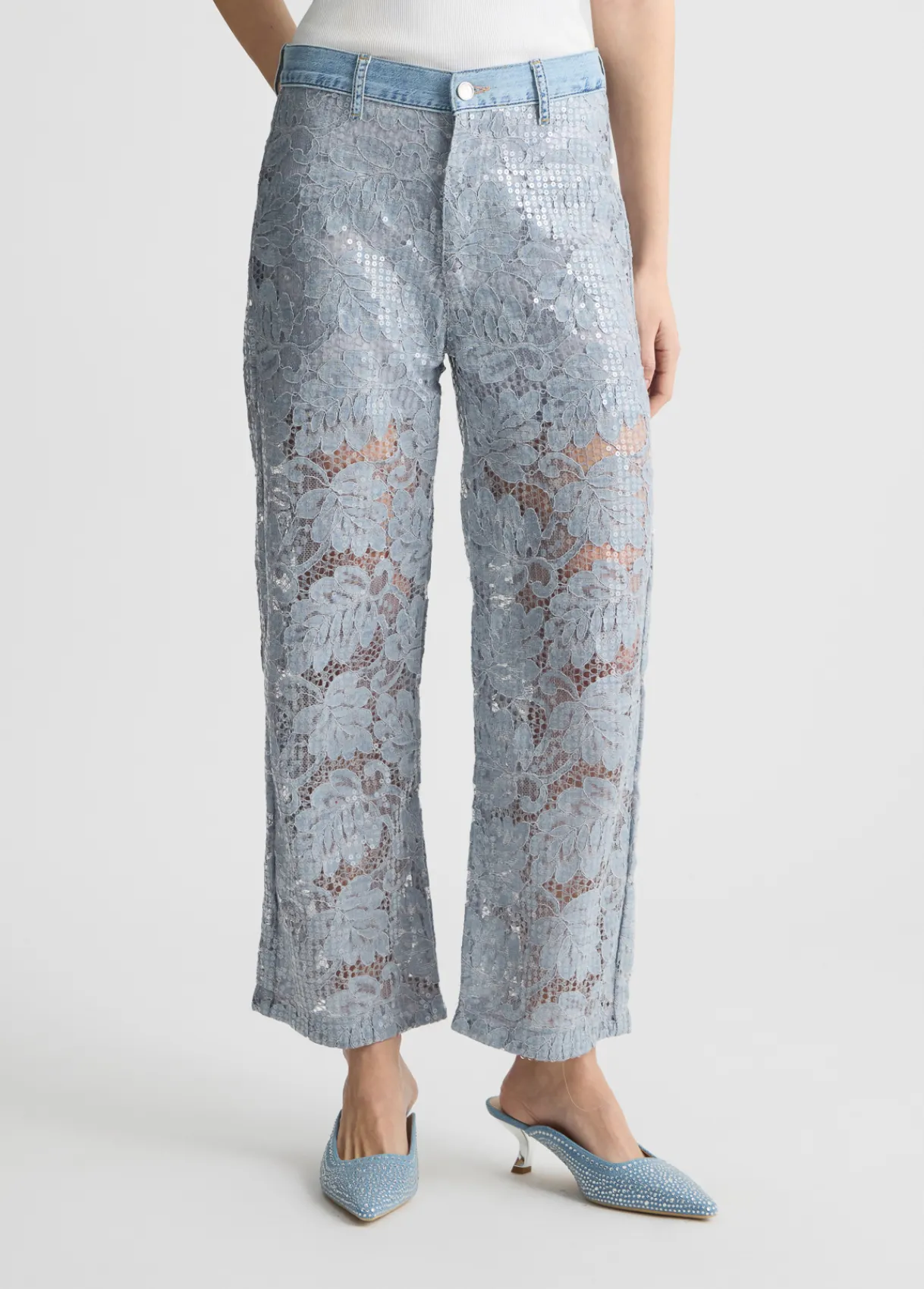 Liu Jo Pantalon évasé en dentelle|Femme Pantalons
