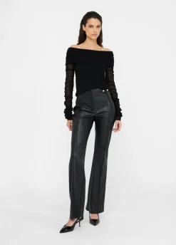 Liu Jo Pantalon évasé en tissu enduit|Femme Pantalons