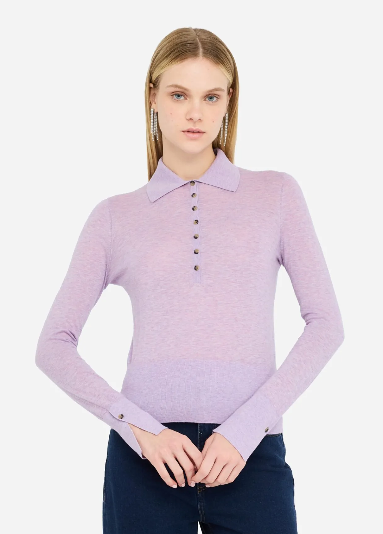 Liu Jo Polo en coton et cachemire|Femme Mailles