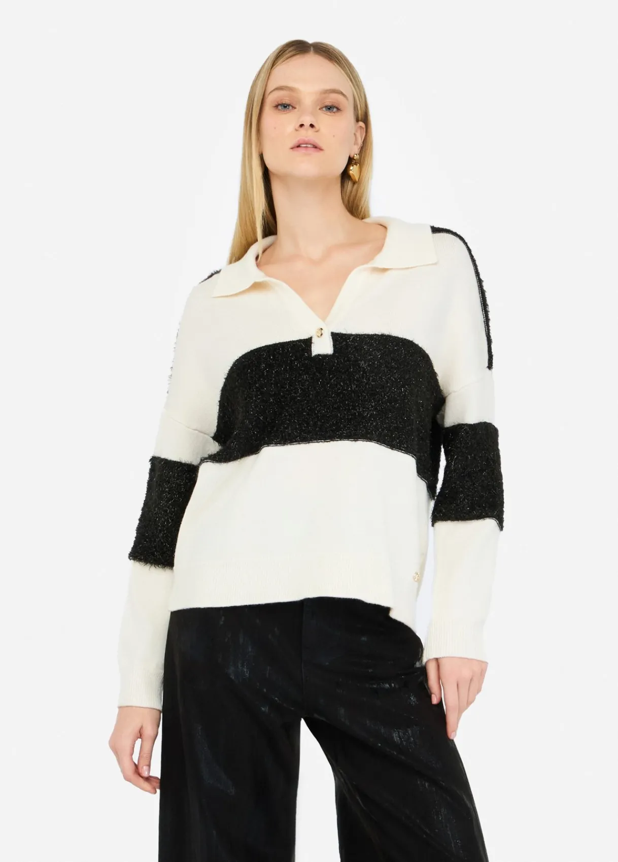 Liu Jo Polo en laine à rayures|Femme Mailles
