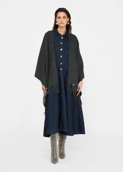 Liu Jo Poncho à logo et franges|Femme Manteaux