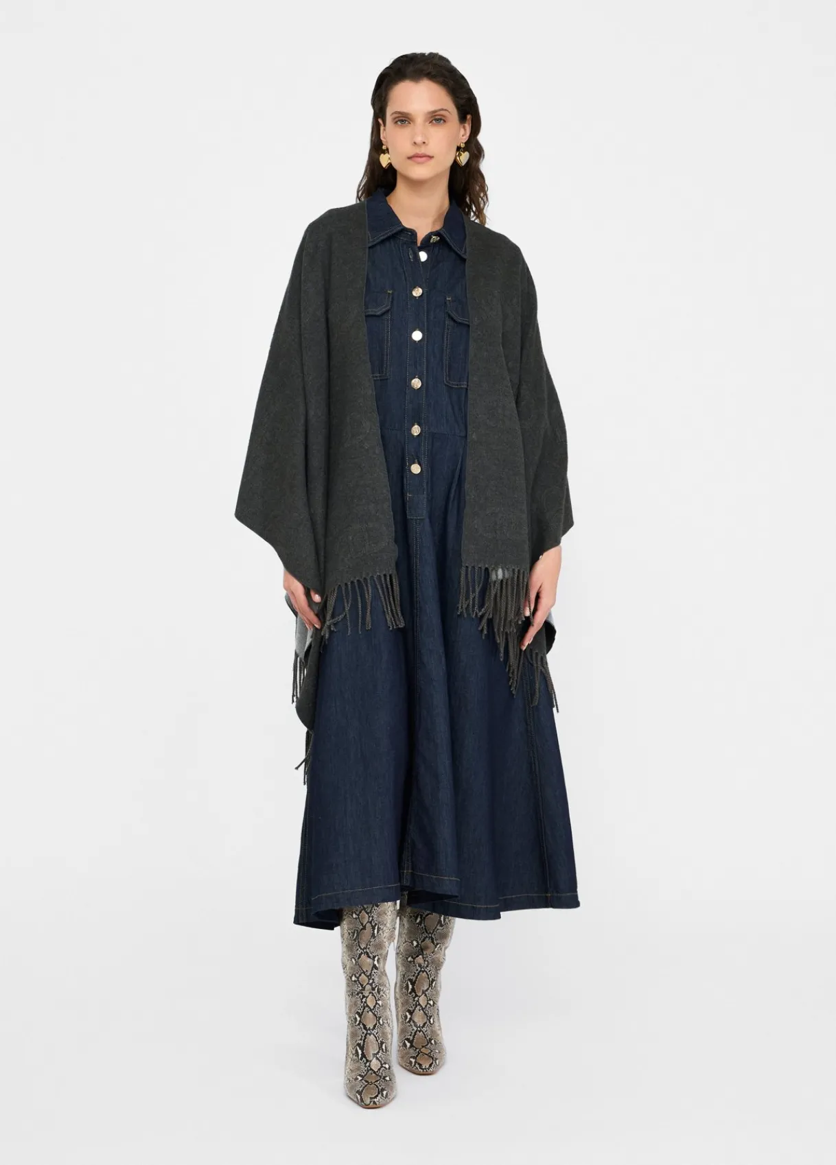 Liu Jo Poncho à logo et franges|Femme Manteaux