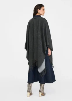 Liu Jo Poncho à logo et franges|Femme Manteaux