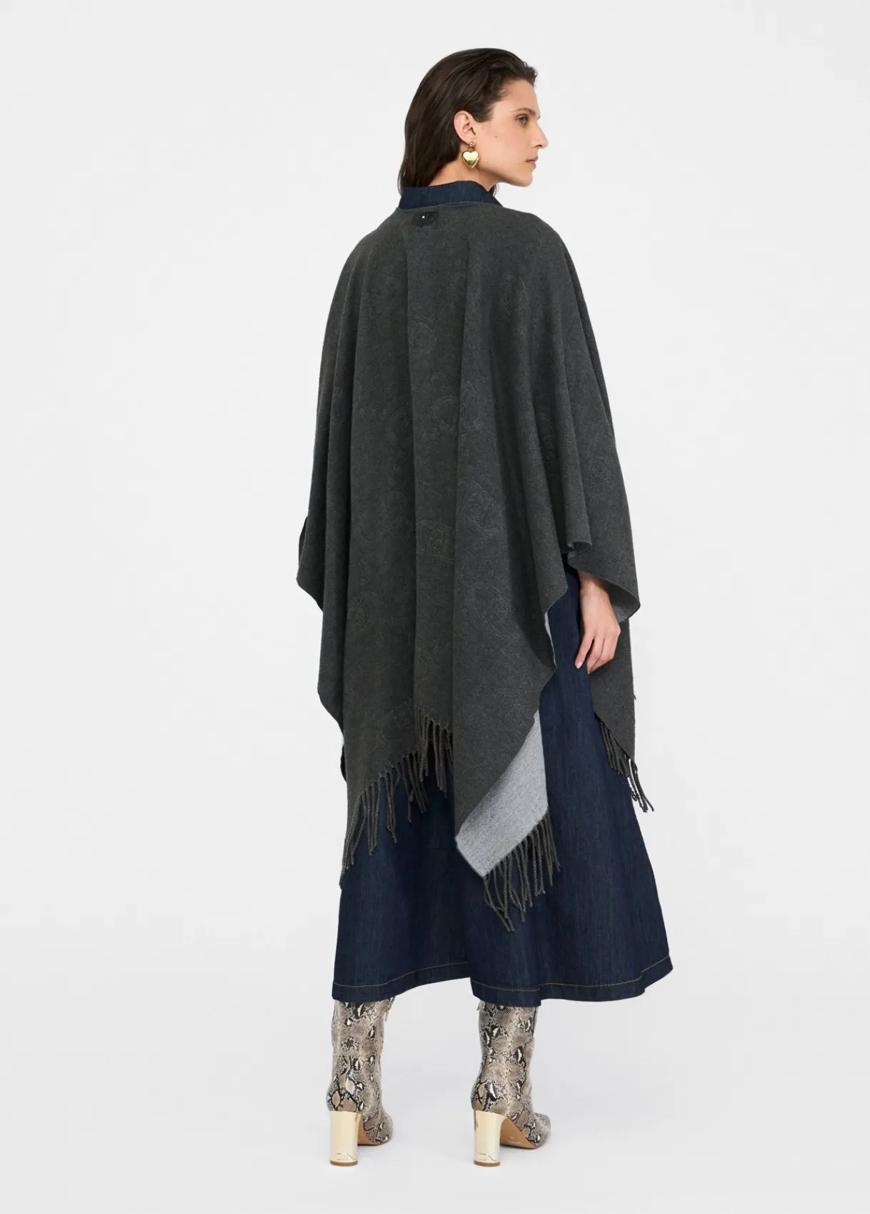 Liu Jo Poncho à logo et franges|Femme Manteaux