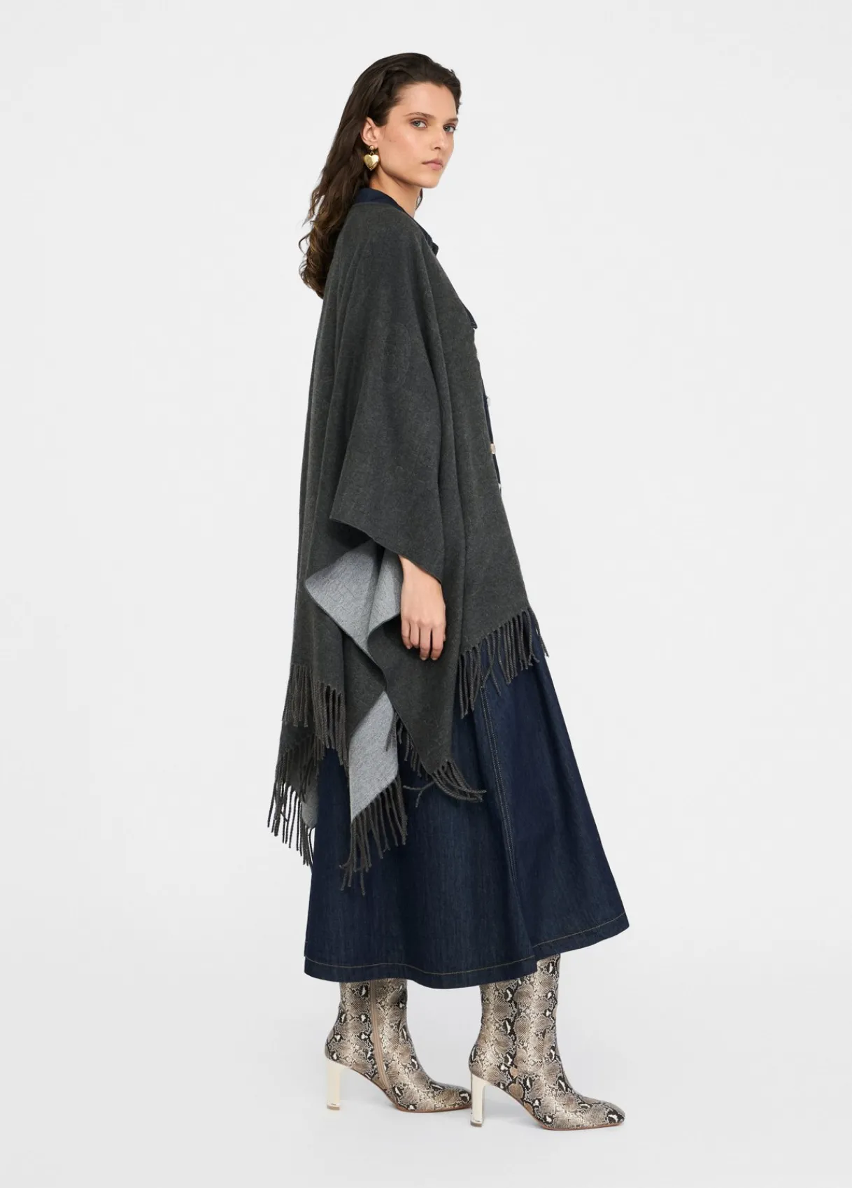 Liu Jo Poncho à logo et franges|Femme Manteaux