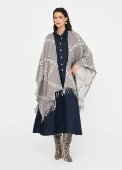 Liu Jo Poncho à logo et franges|Femme Manteaux