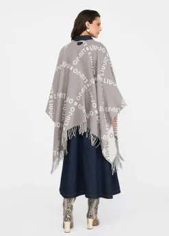 Liu Jo Poncho à logo et franges|Femme Manteaux