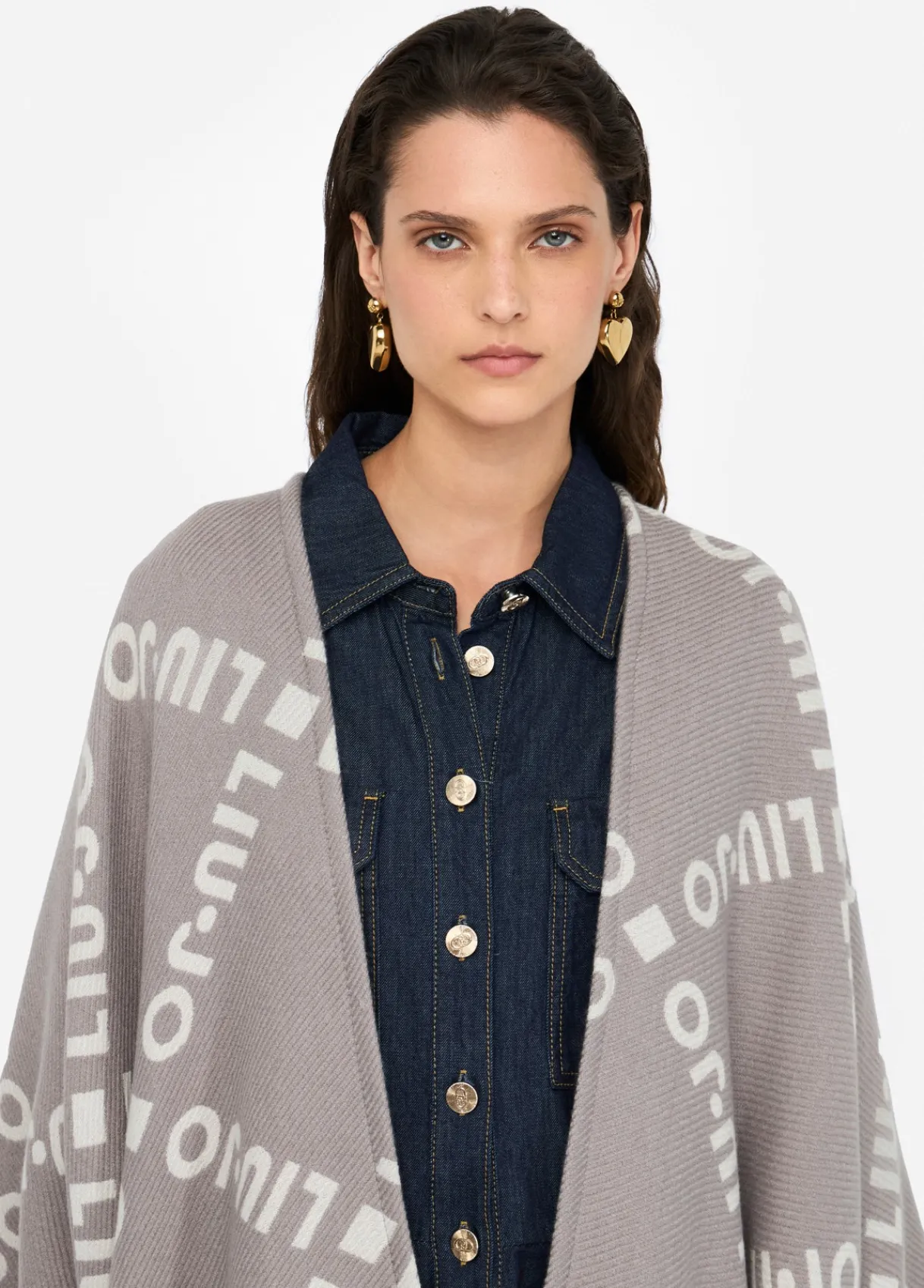 Liu Jo Poncho à logo et franges|Femme Manteaux