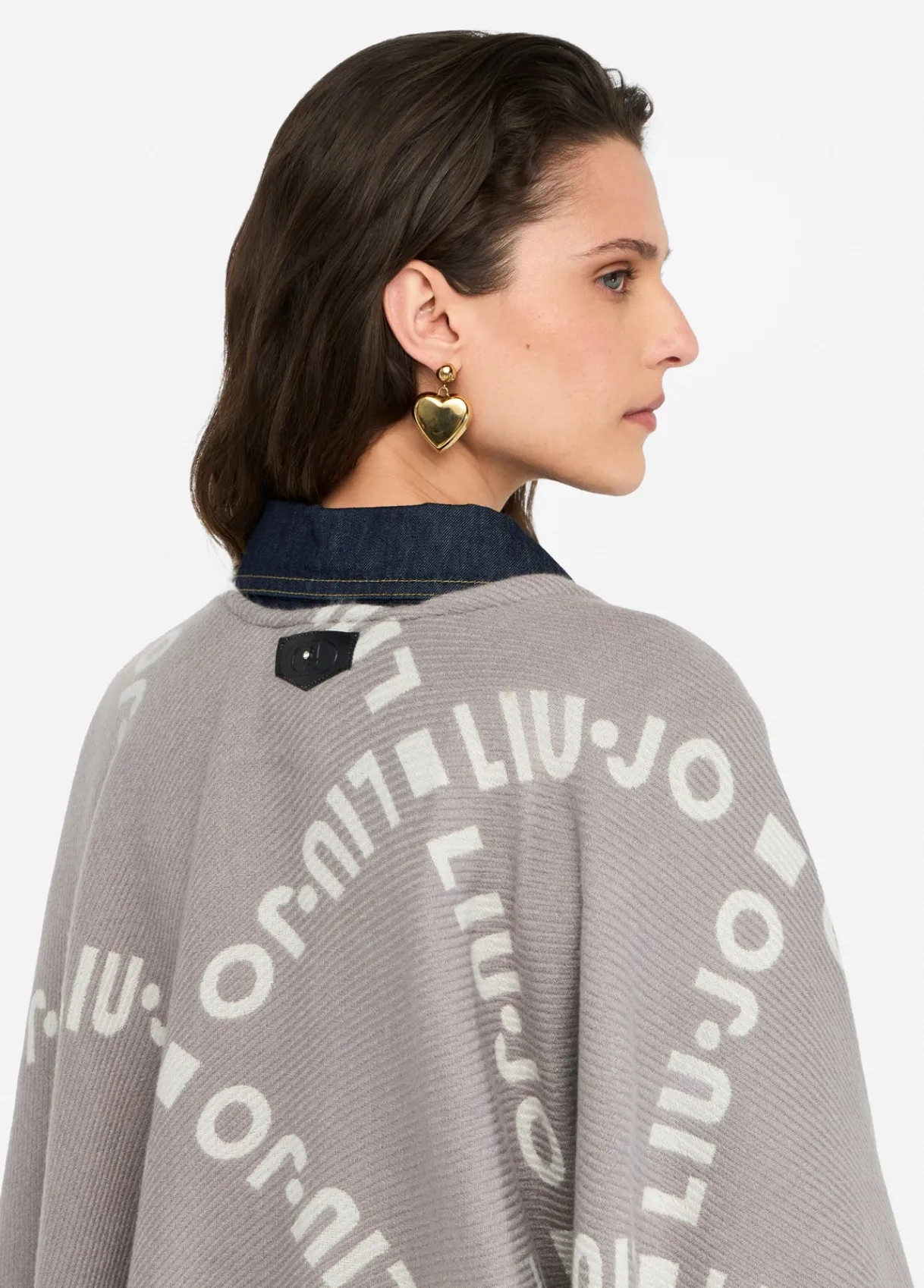 Liu Jo Poncho à logo et franges|Femme Manteaux