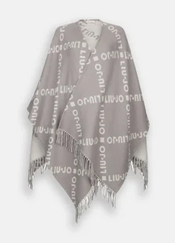 Liu Jo Poncho à logo et franges|Femme Manteaux