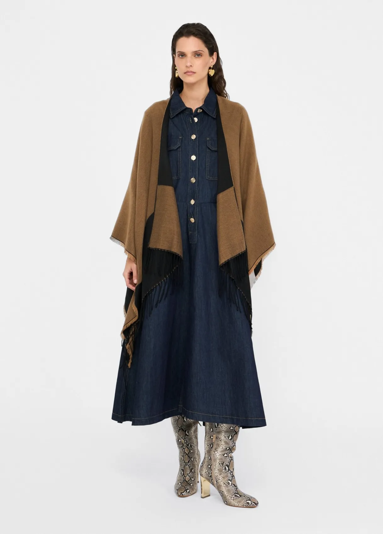 Liu Jo Poncho à logo et franges|Femme Manteaux