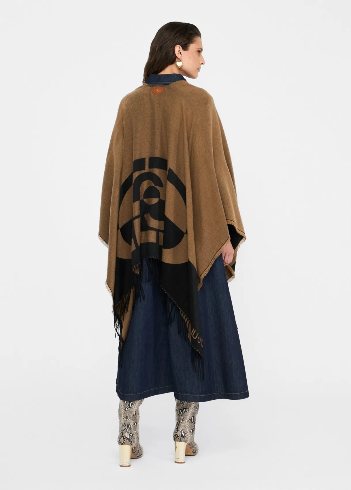 Liu Jo Poncho à logo et franges|Femme Manteaux