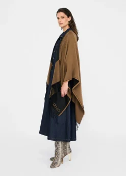 Liu Jo Poncho à logo et franges|Femme Manteaux