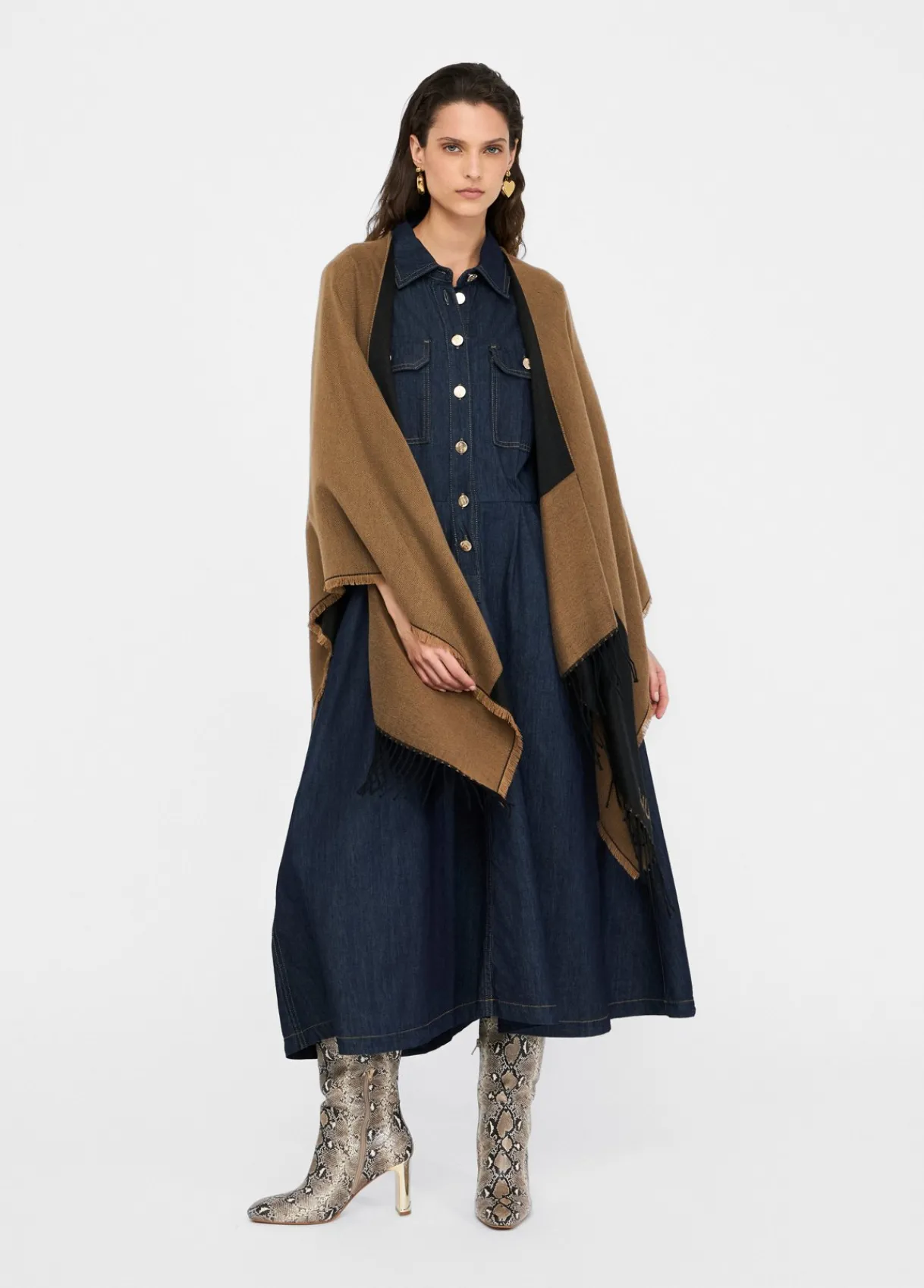 Liu Jo Poncho à logo et franges|Femme Manteaux