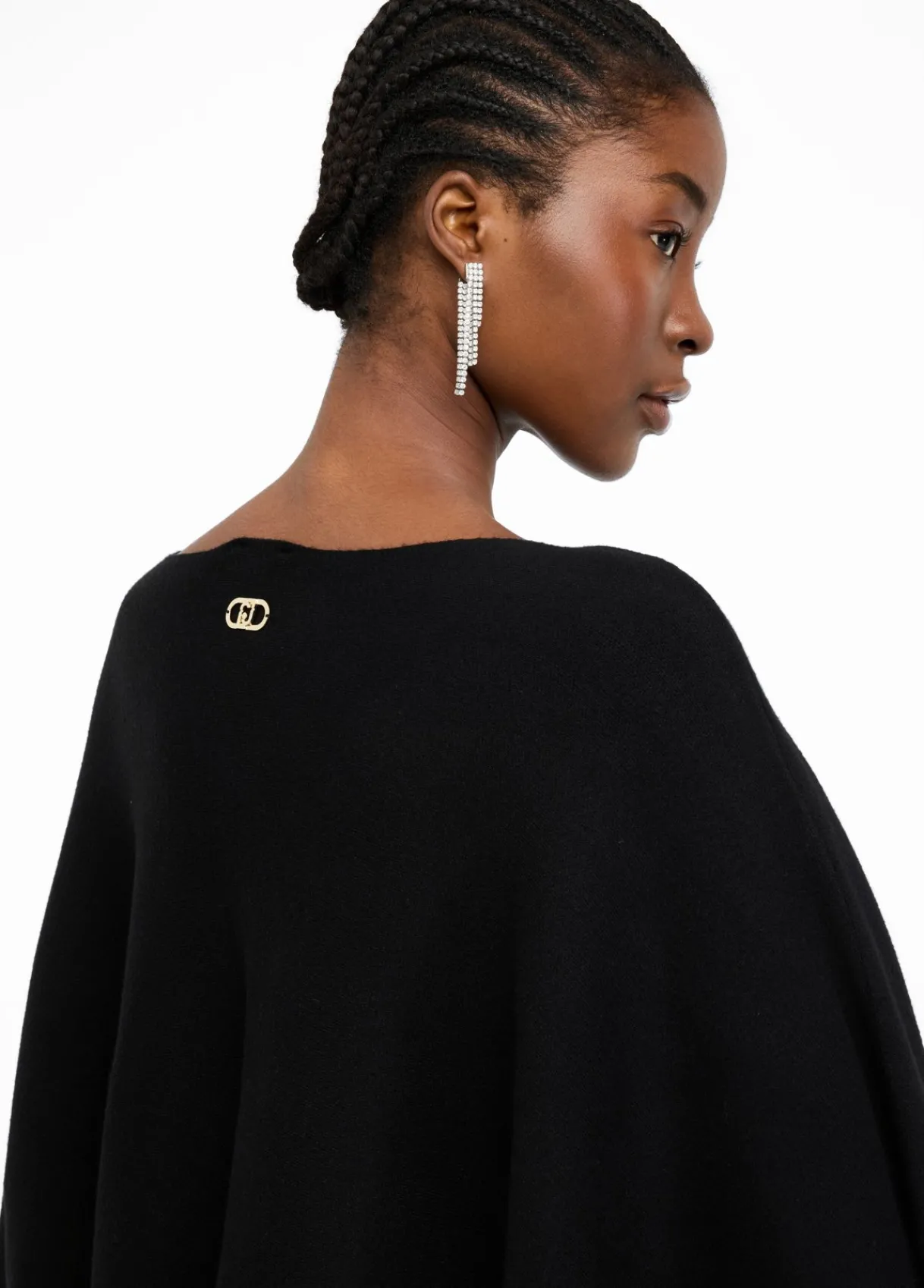 Liu Jo Poncho avec franges et clous|Femme Manteaux