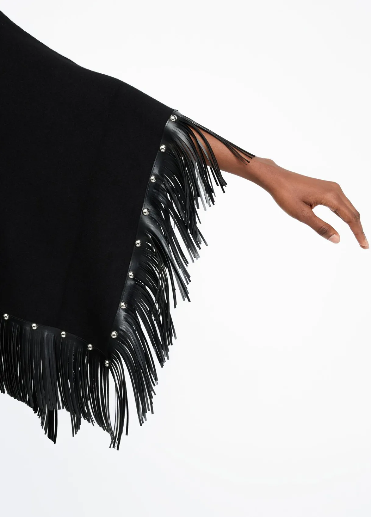 Liu Jo Poncho avec franges et clous|Femme Manteaux