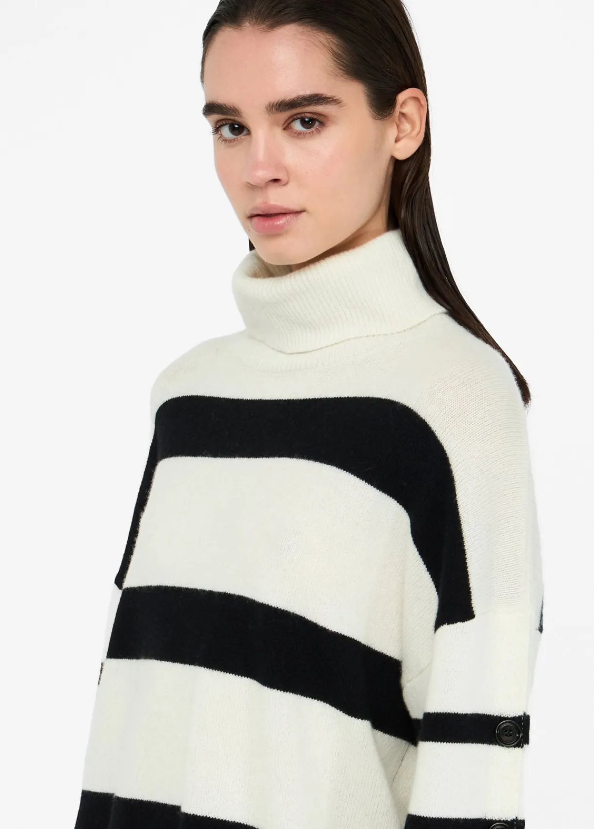 Liu Jo Pull à col roulé 100% laine avec boutons bijoux|Femme Mailles