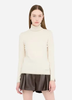 Liu Jo Pull à col roulé avec détails en Lurex®|Femme Mailles