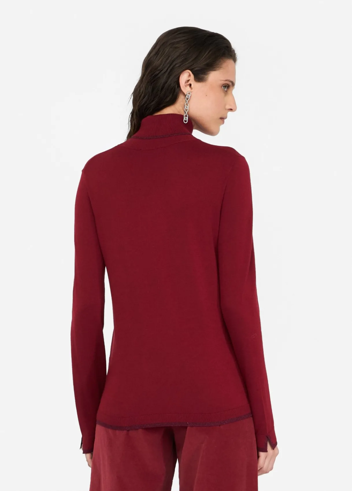 Liu Jo Pull à col roulé avec détails en Lurex®|Femme Mailles