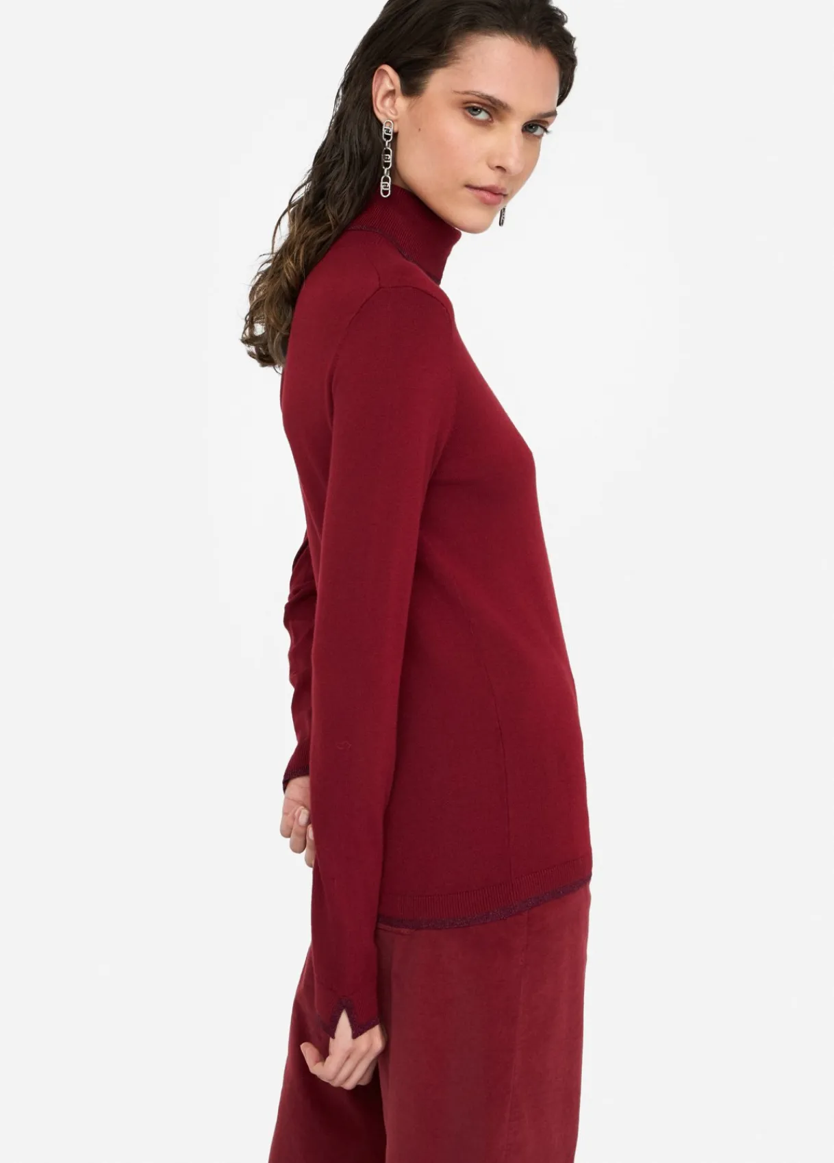 Liu Jo Pull à col roulé avec détails en Lurex®|Femme Mailles