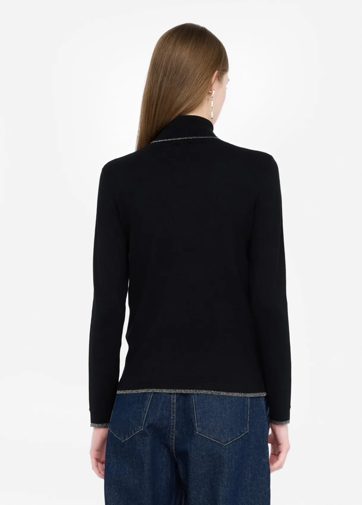 Liu Jo Pull à col roulé avec détails en Lurex®|Femme Mailles
