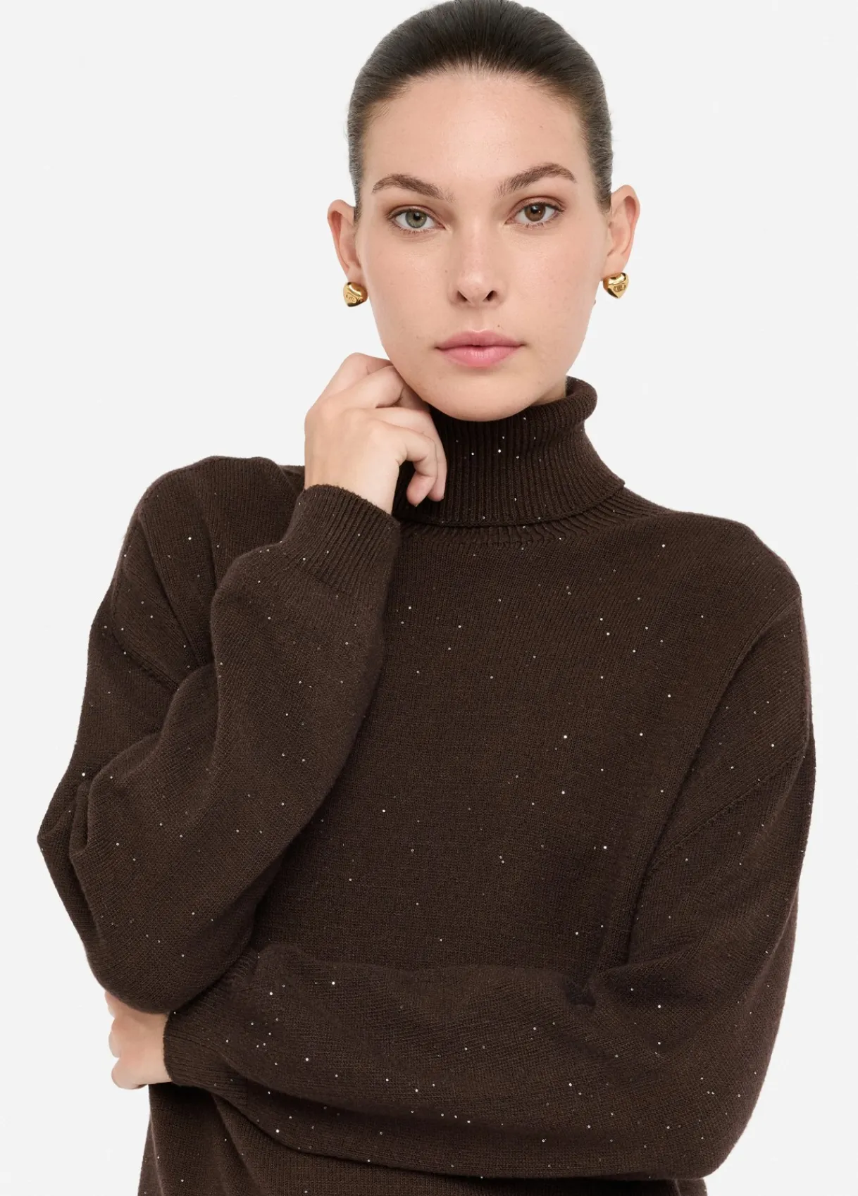 Liu Jo Pull à col roulé avec micro paillettes|Femme Mailles