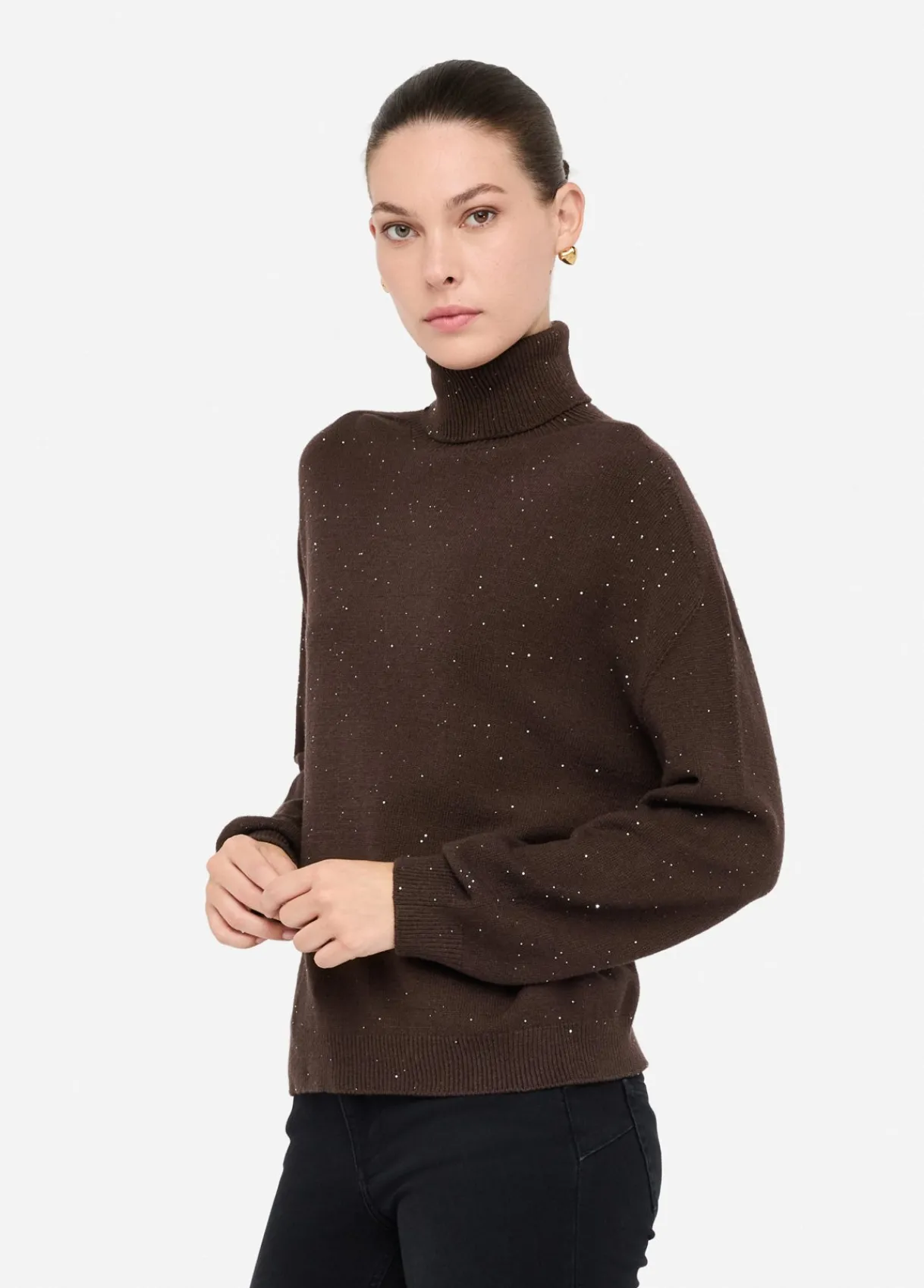 Liu Jo Pull à col roulé avec micro paillettes|Femme Mailles