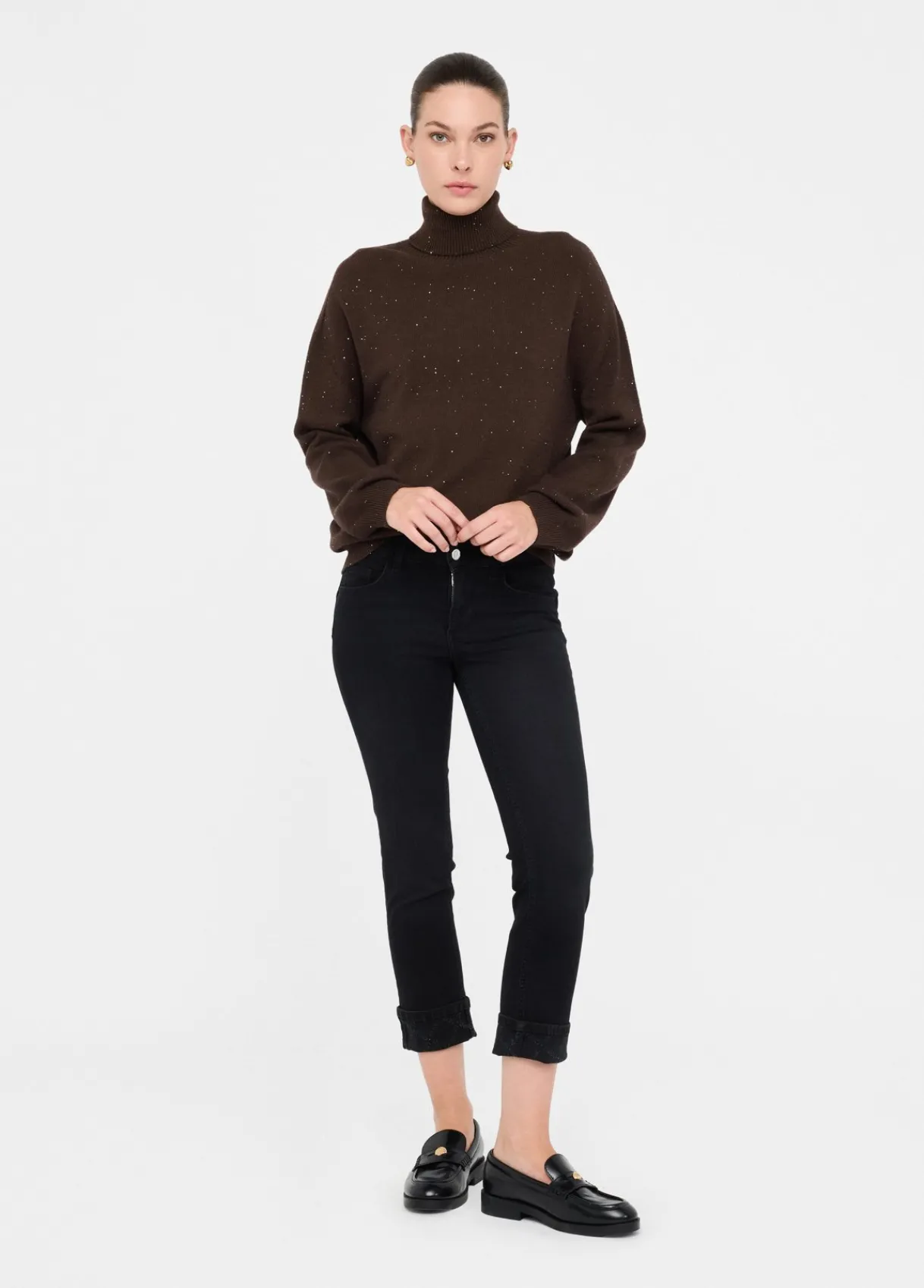 Liu Jo Pull à col roulé avec micro paillettes|Femme Mailles