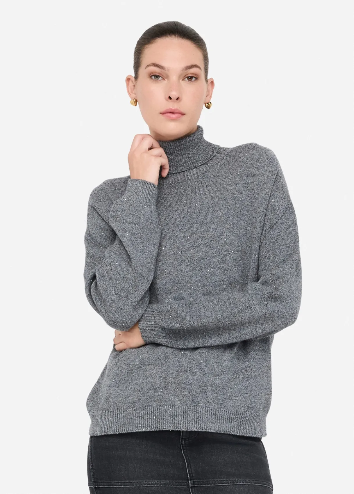Liu Jo Pull à col roulé avec micro paillettes|Femme Mailles