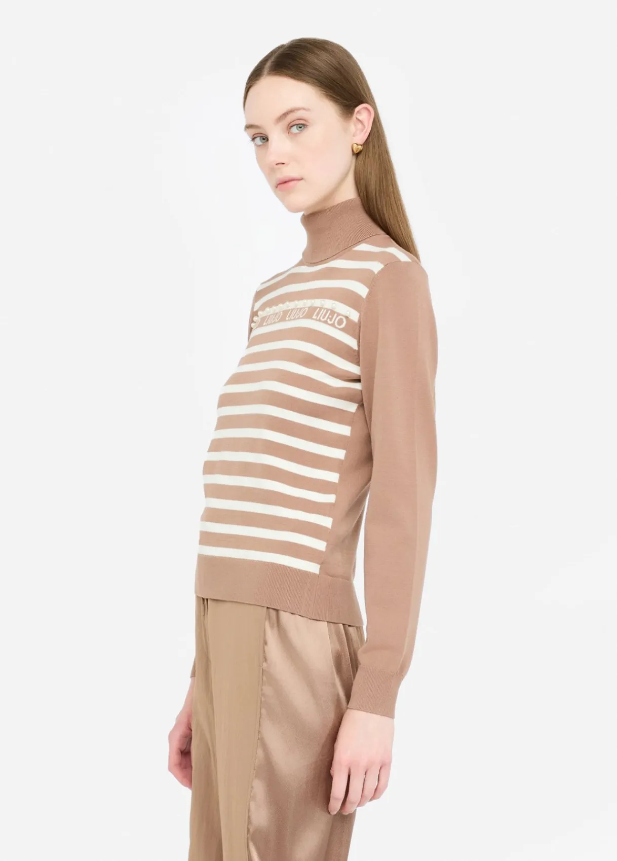 Liu Jo Pull à col roulé avec rayures|Femme Vêtements De Sport|Mailles