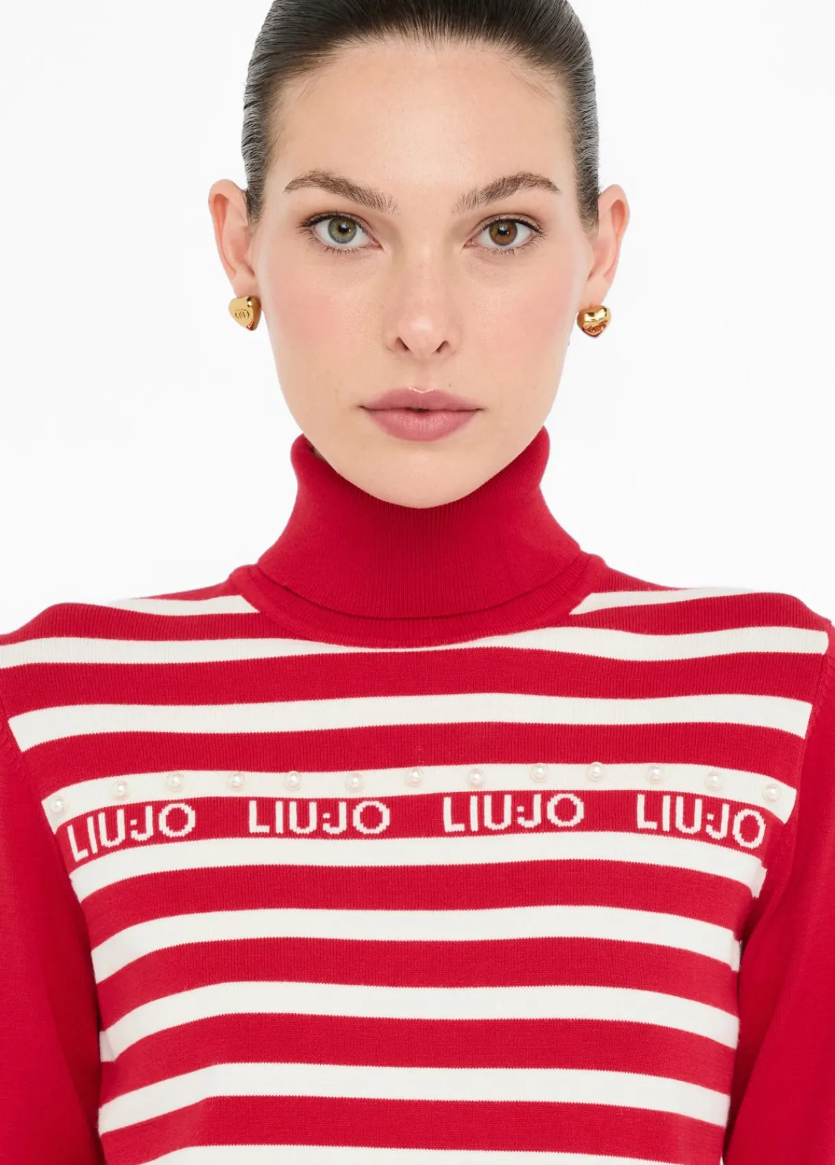Liu Jo Pull à col roulé avec rayures|Femme Vêtements De Sport|Mailles
