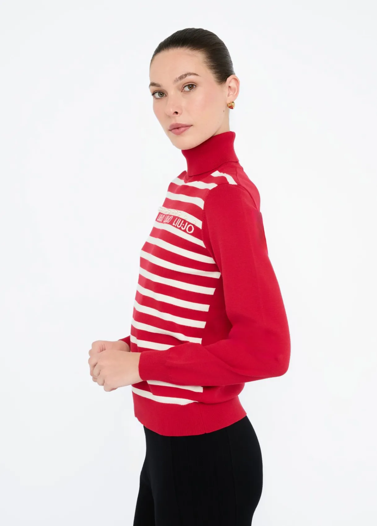 Liu Jo Pull à col roulé avec rayures|Femme Vêtements De Sport|Mailles