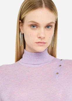 Liu Jo Pull à col roulé en coton et cachemire|Femme Mailles