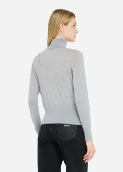 Liu Jo Pull à col roulé en coton et cachemire|Femme Mailles