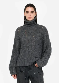Liu Jo Pull à col roulé orné de pierres|Femme Mailles