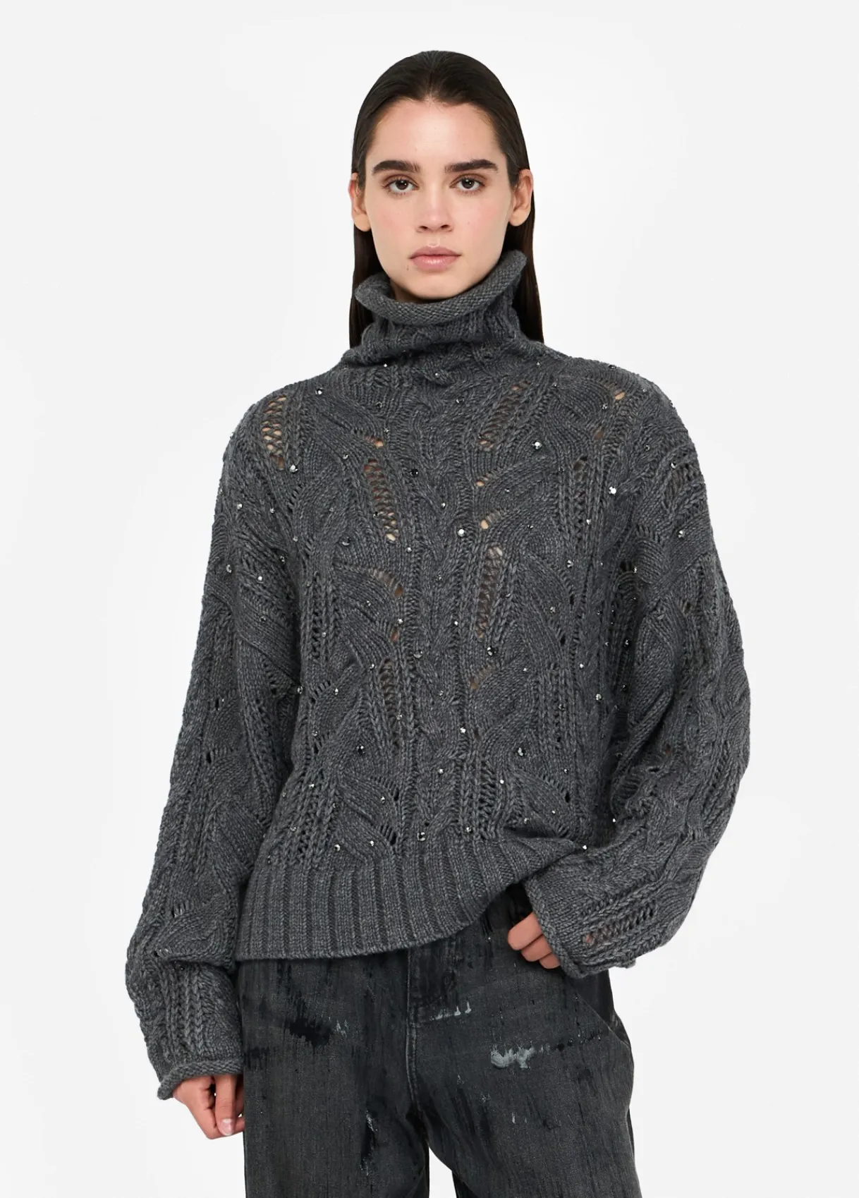 Liu Jo Pull à col roulé orné de pierres|Femme Mailles