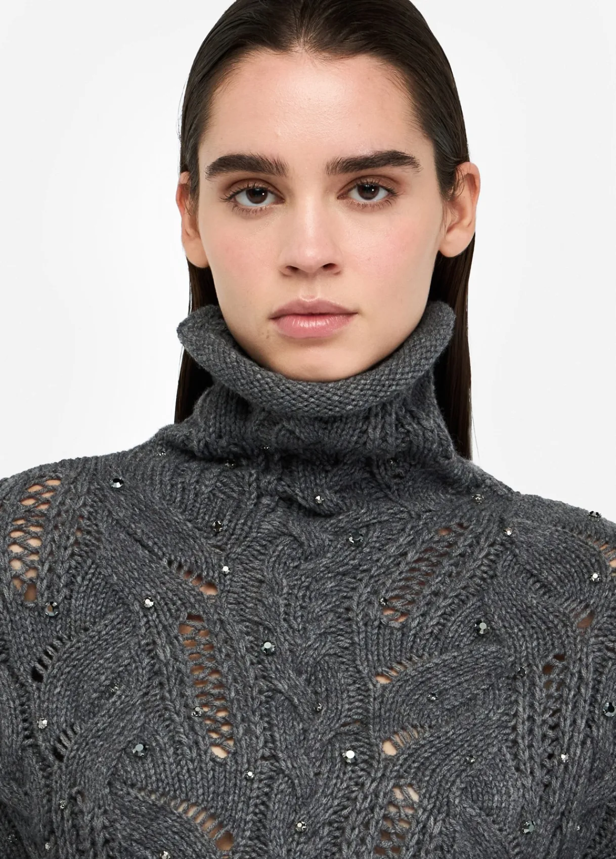 Liu Jo Pull à col roulé orné de pierres|Femme Mailles
