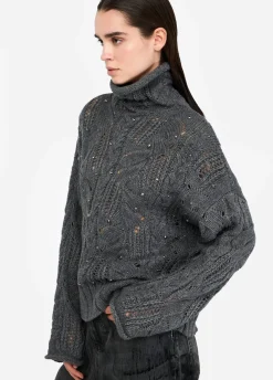 Liu Jo Pull à col roulé orné de pierres|Femme Mailles