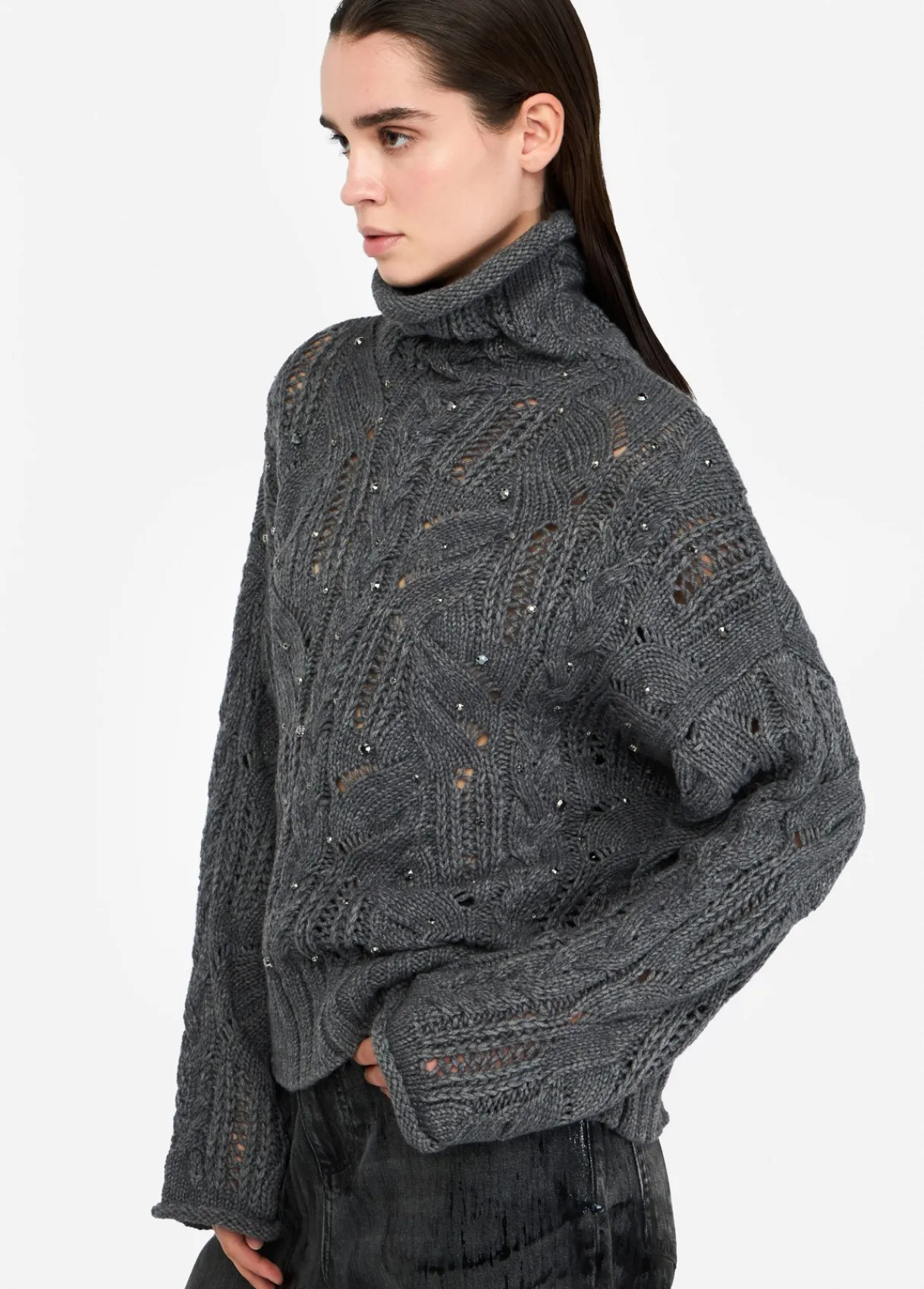 Liu Jo Pull à col roulé orné de pierres|Femme Mailles