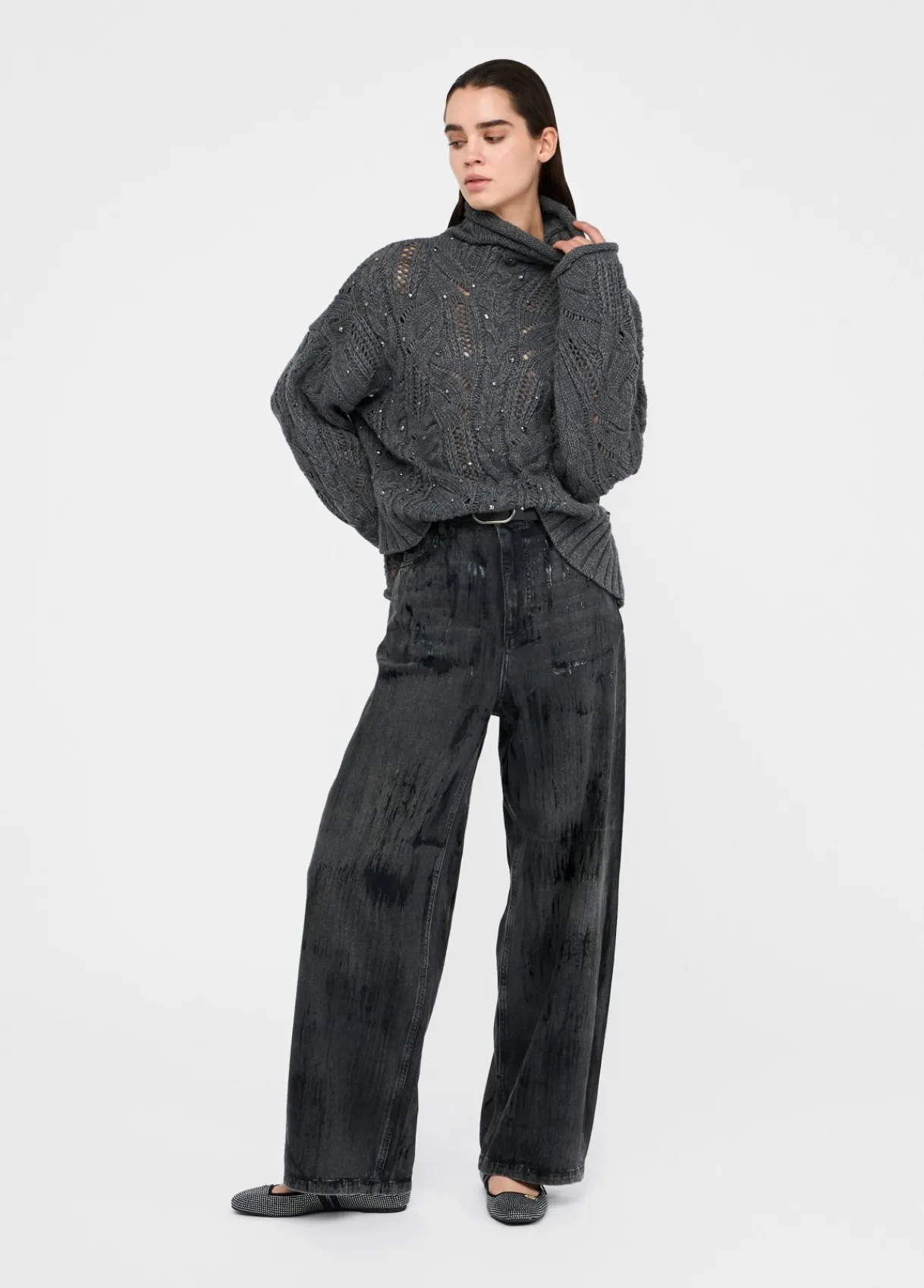 Liu Jo Pull à col roulé orné de pierres|Femme Mailles