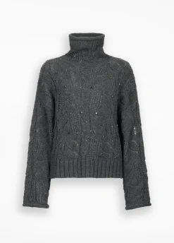 Liu Jo Pull à col roulé orné de pierres|Femme Mailles
