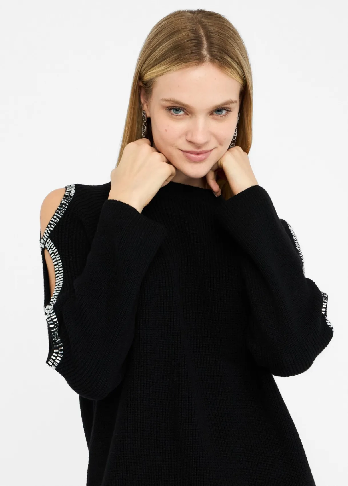 Liu Jo Pull avec découpes ornées de pierres|Femme Mailles