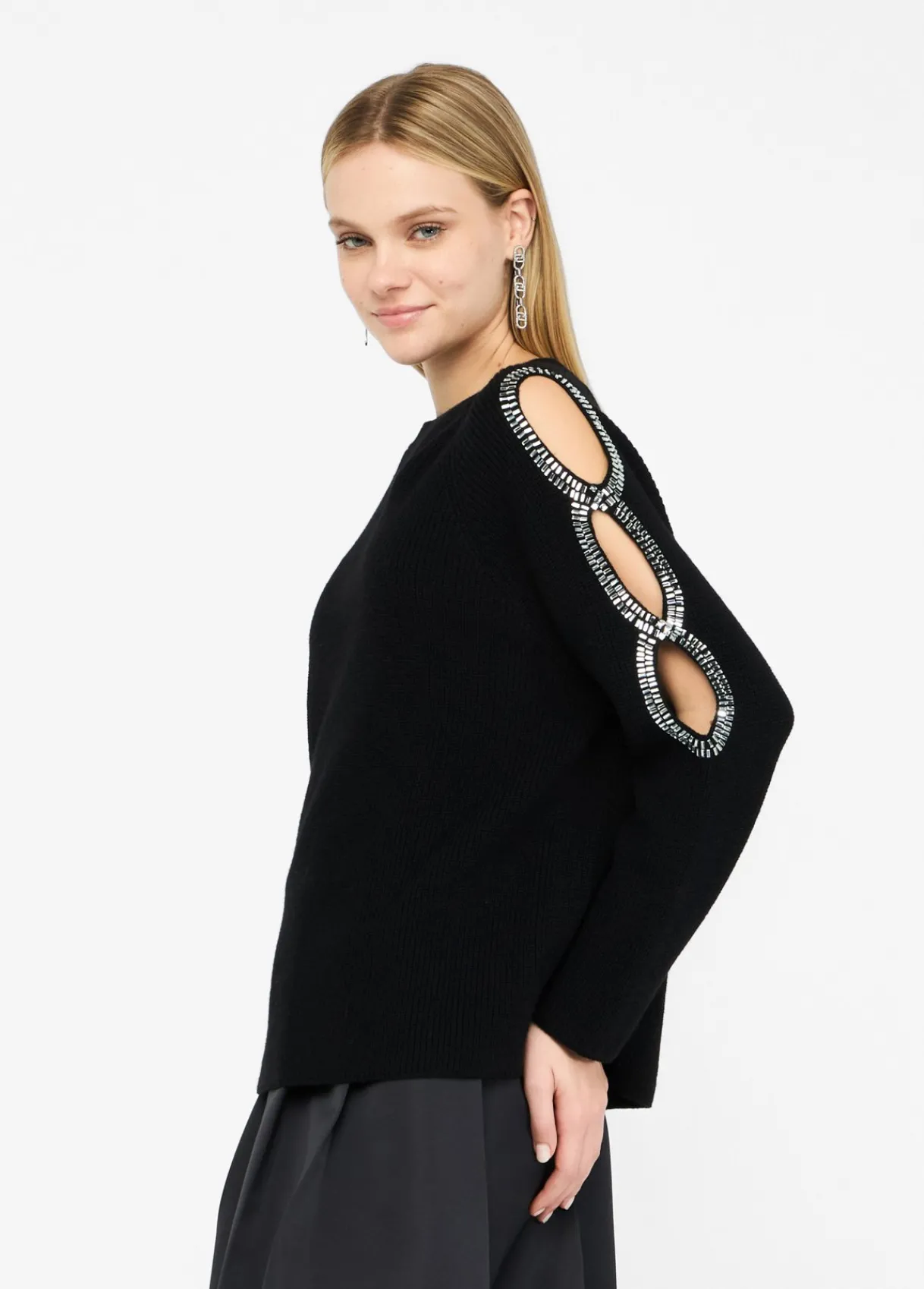 Liu Jo Pull avec découpes ornées de pierres|Femme Mailles