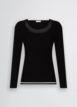 Liu Jo Pull avec insertions en tulle.|Femme Vêtements De Sport|Mailles