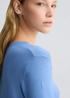Liu Jo Pull avec logo et strass|Femme Mailles